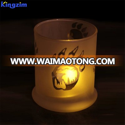 Custom design bear Paw votive small pillar glass candle holder