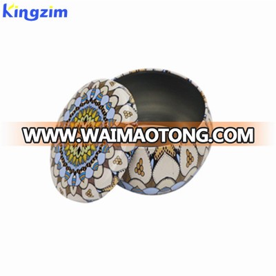 Custom made high quality decorative round empty large travel colored printing scented tin candle boxes with metal lids