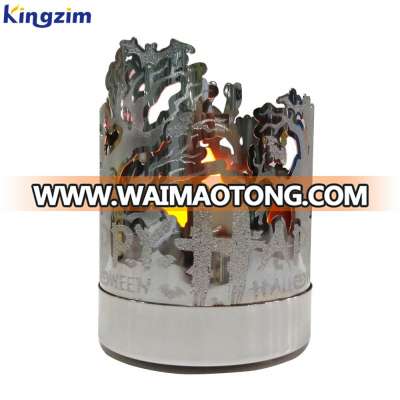 New Design Halloween Decorations Laser Cut Ghost Tree Empty Metal Candle Holder jars for candle making