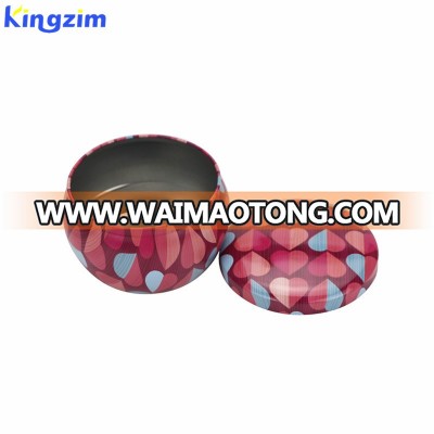 Hot selling customized empty round drum shaped colored candle tin box with metal lids